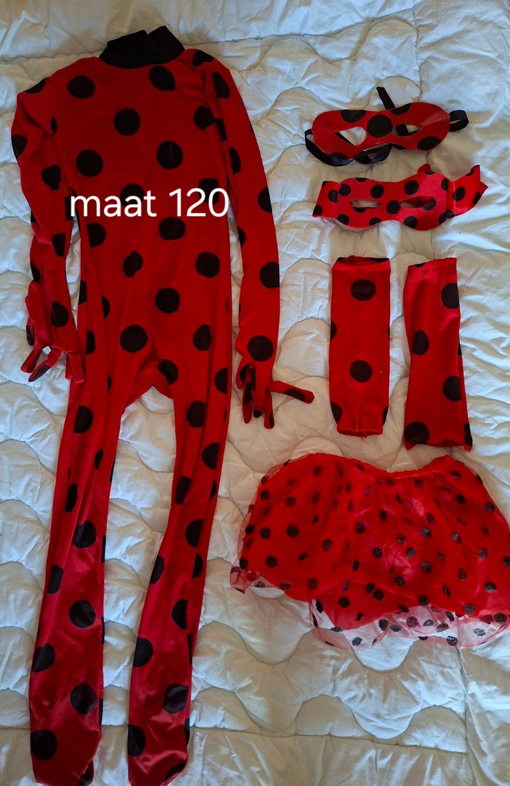 Miraculous Ladybug-kinderkostuum maat 120, Ophalen of Verzenden, Gebruikt, Meisje