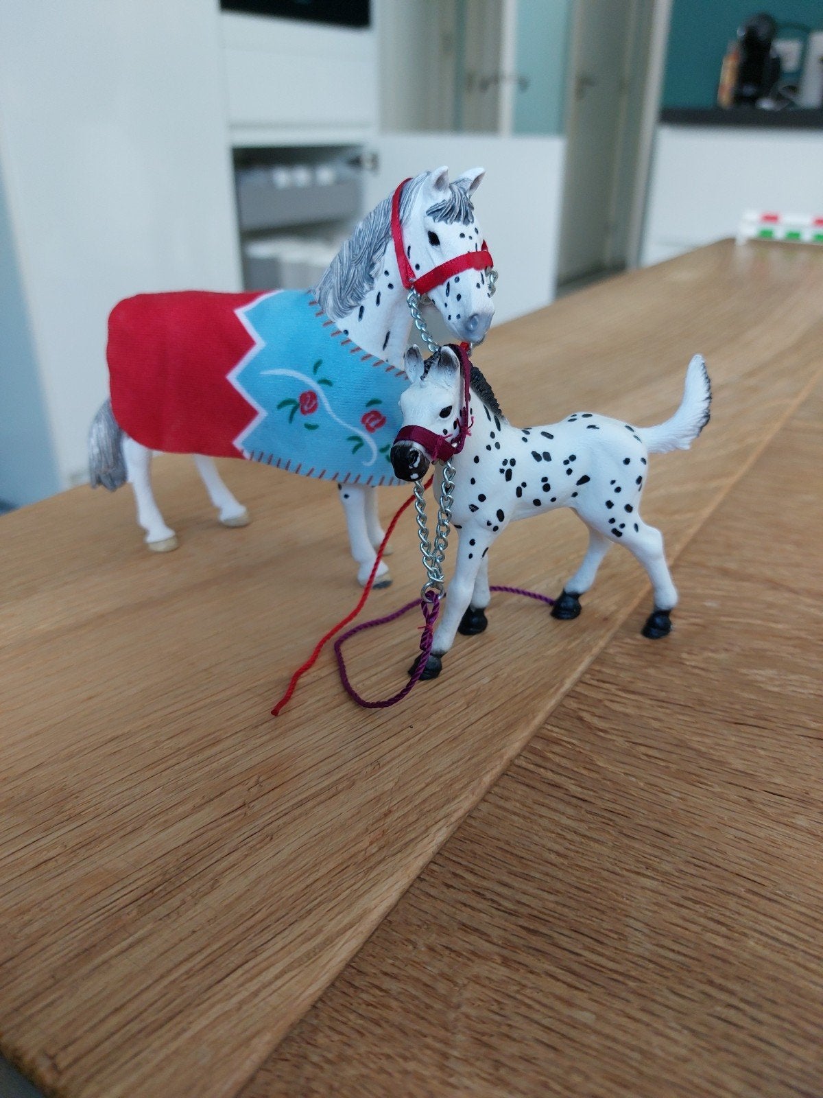 Schleich appaloosa merrie met veulen, Ophalen of Verzenden, Zo goed als nieuw, Jongen of Meisje
