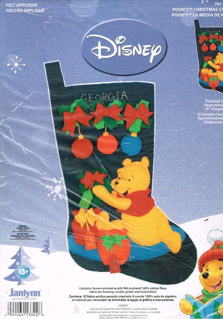 Cado disney borduur-/viltpakket stocking, WINNIE THE POOH, Ophalen of Verzenden, Nieuw, Handborduren, Borduurpakket