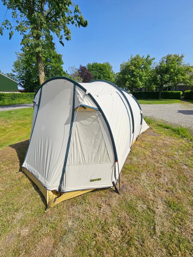 4 persoon katoen tent met vast grond zeil, Ophalen, Gebruikt, Tot en met 4