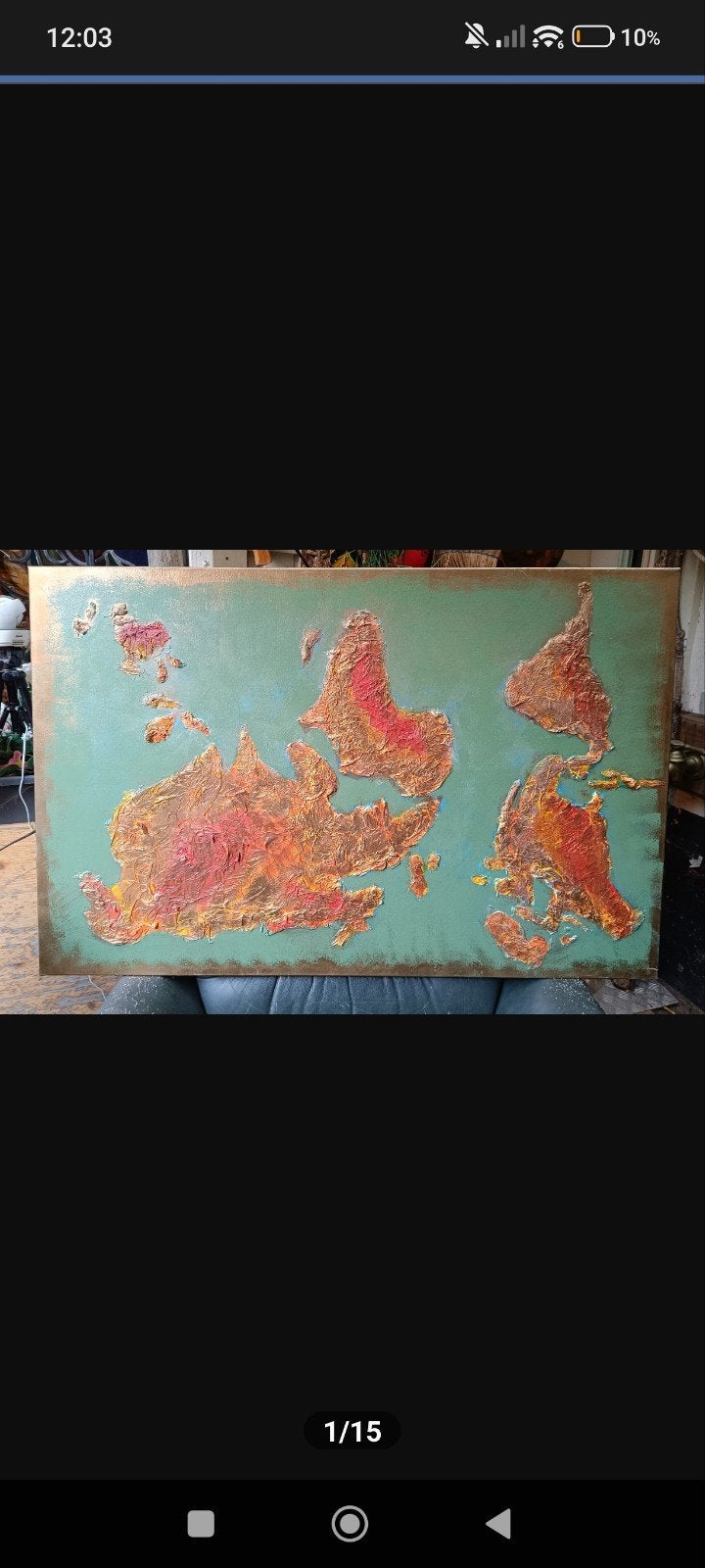 Uniek Wereldkaart Schilderij - Textuur & Kleurrijk, Ophalen of Verzenden