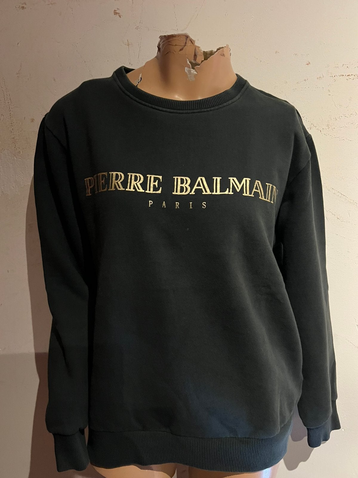 BALMAIN sweaten goudkleurige letters antraciet S origineel, Kleding | Dames, B, C, G, Ophalen of Verzenden