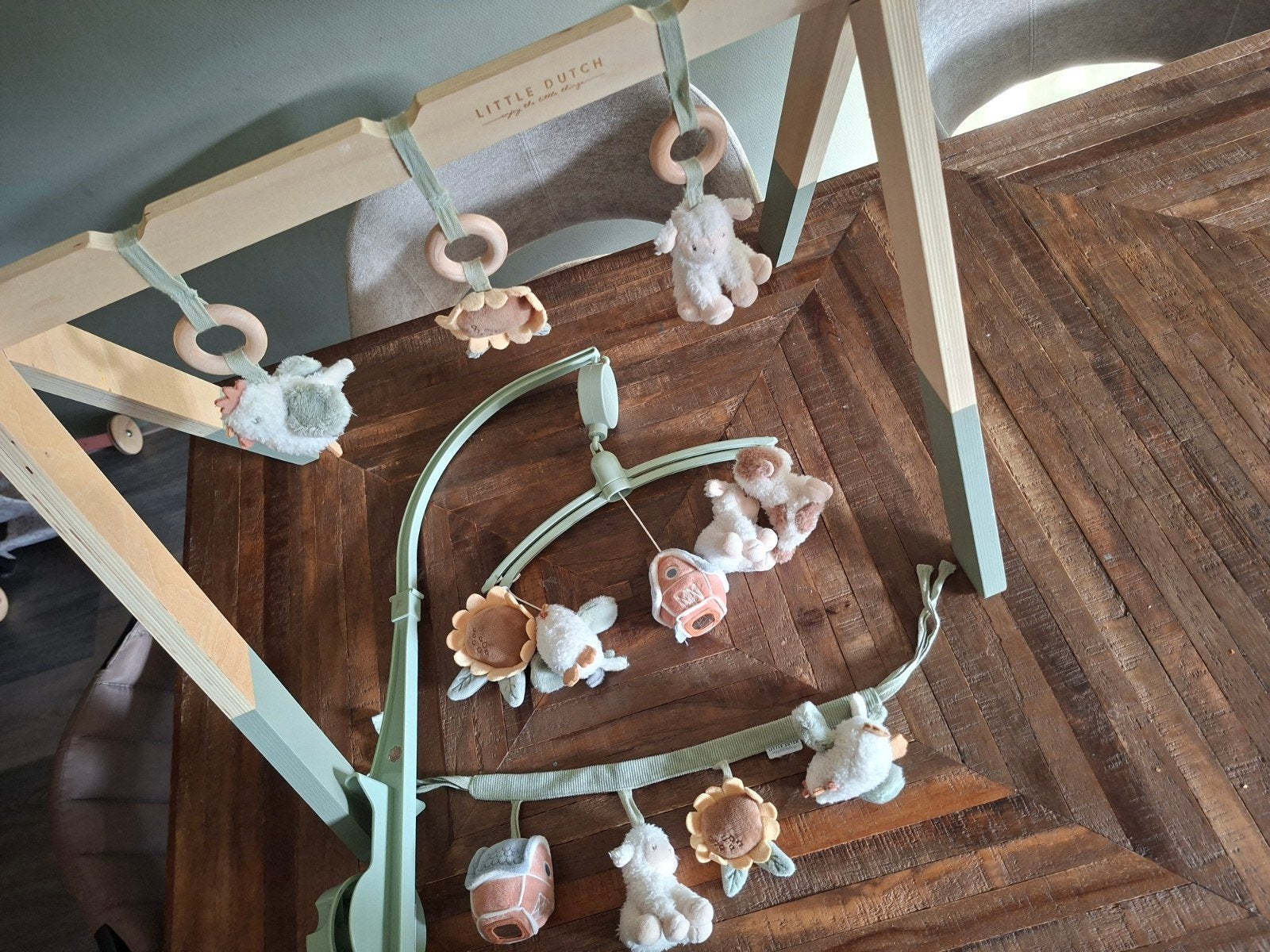 Little Dutch Babygym en Mobiel met speeltjes, Ophalen, Zo goed als nieuw, Babygym, Met geluid
