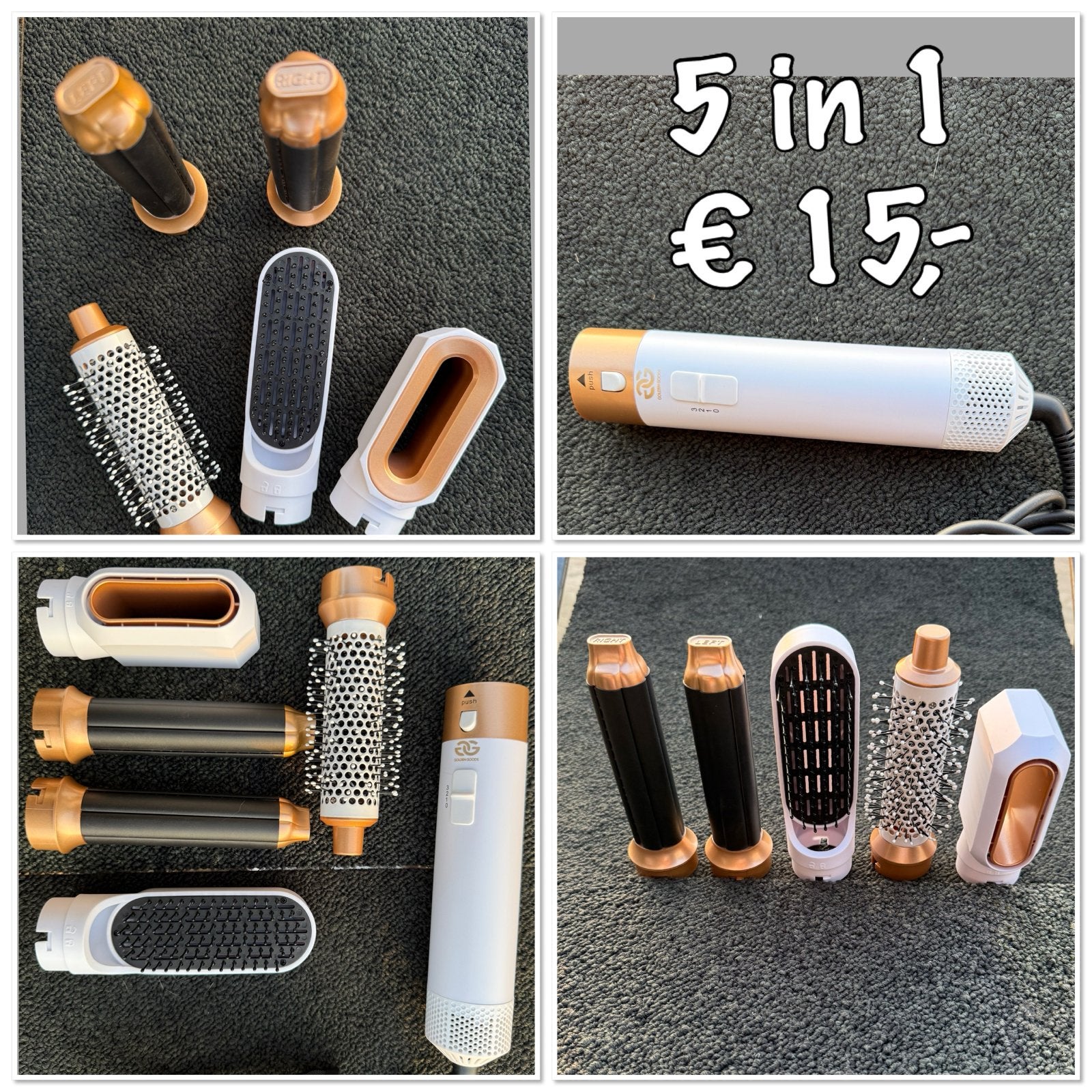 5-in-1 Haarstyling Set - Föhn, Krultang, Borstel, Ophalen of Verzenden, Zo goed als nieuw, Haarverzorging