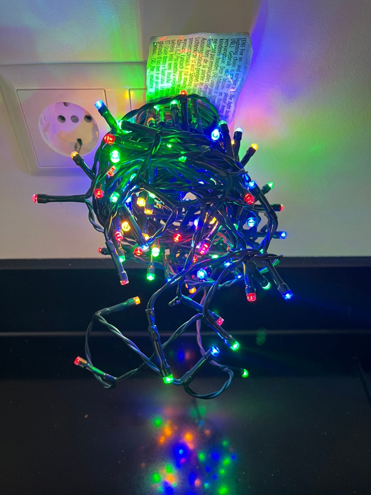 LED lampjes Multicolor snoer kerstlampjes, Ophalen of Verzenden, Zo goed als nieuw