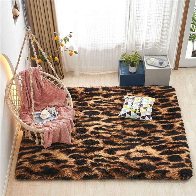 Luipaard Rechthoekig Hoogpolig Vloerkleed / Kleed Tapijt Mat, Huis en Inrichting, Stoffering | Tapijten en Kleden, Verzenden, 50 tot 100 cm