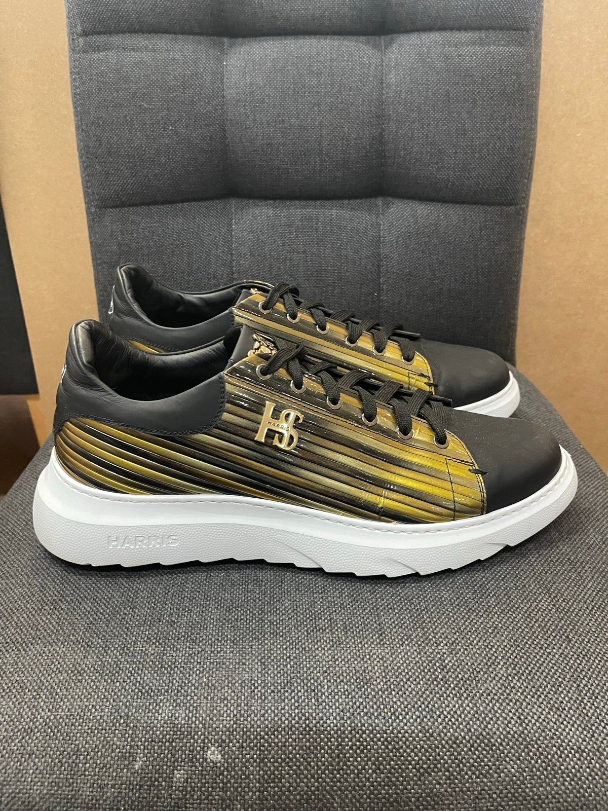 Exclusieve Harris herensneakers - Handgemaakt Italië, Verzenden, Zwart, Sneakers of Gympen, Zo goed als nieuw