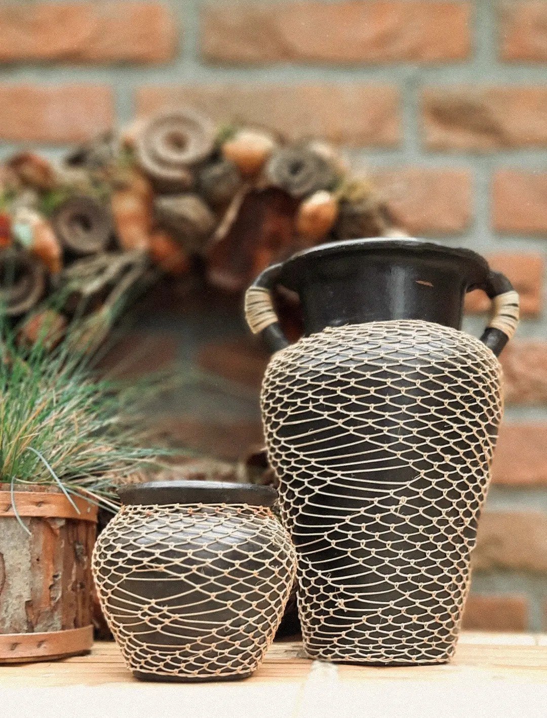 Set vaas en pot uit Indonesië, Ophalen of Verzenden