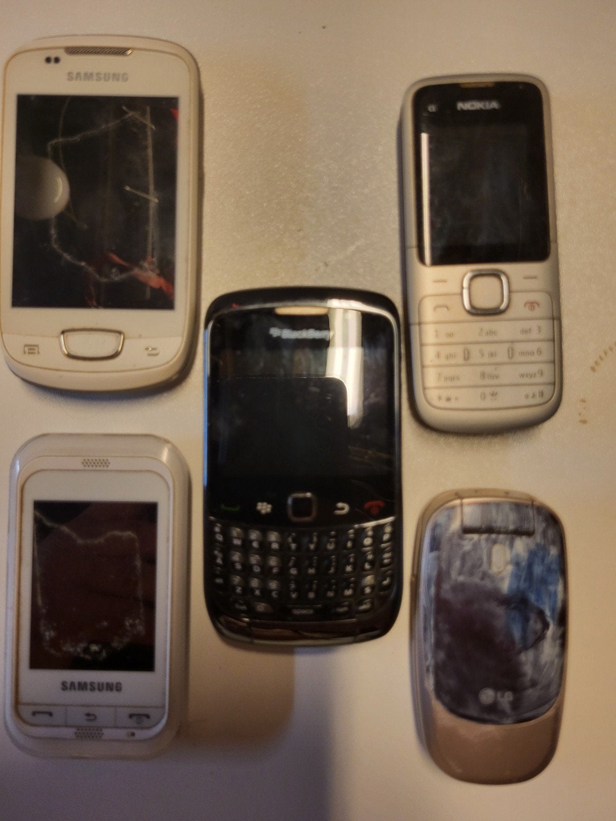 Oude mobieltjes inclusief bat., Verzenden, Niet werkend, Zwart, Zonder abonnement