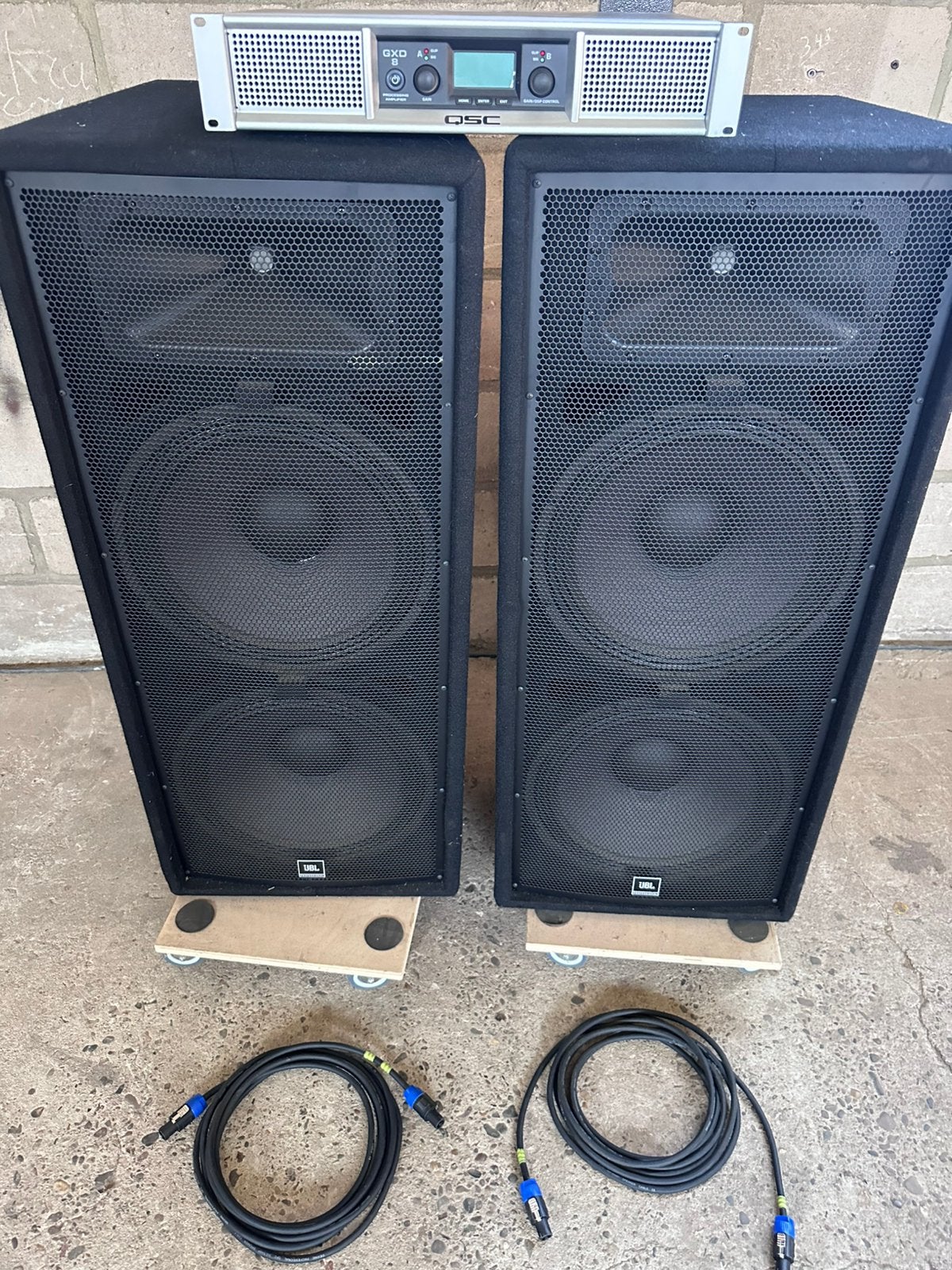 JBL + QSC geluid set, Ophalen, Zo goed als nieuw