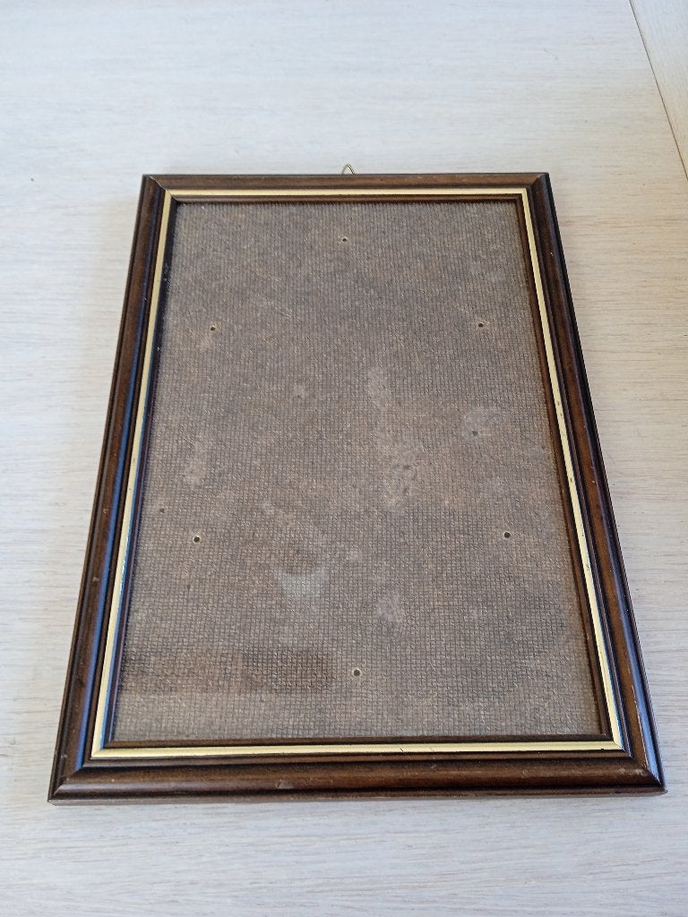 vintage houten fotolijst, Ophalen of Verzenden, Zo goed als nieuw, Fotolijst, Met glas
