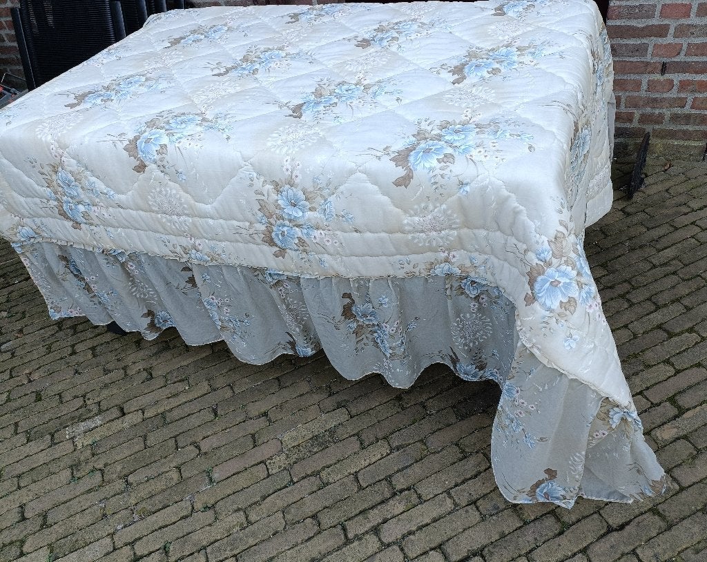 Origineel vintage jaren 1960 sprei deken 210 x 210 cm (GK2), Gebruikt, Ophalen of Verzenden, Deken of Dekbed, Polyester