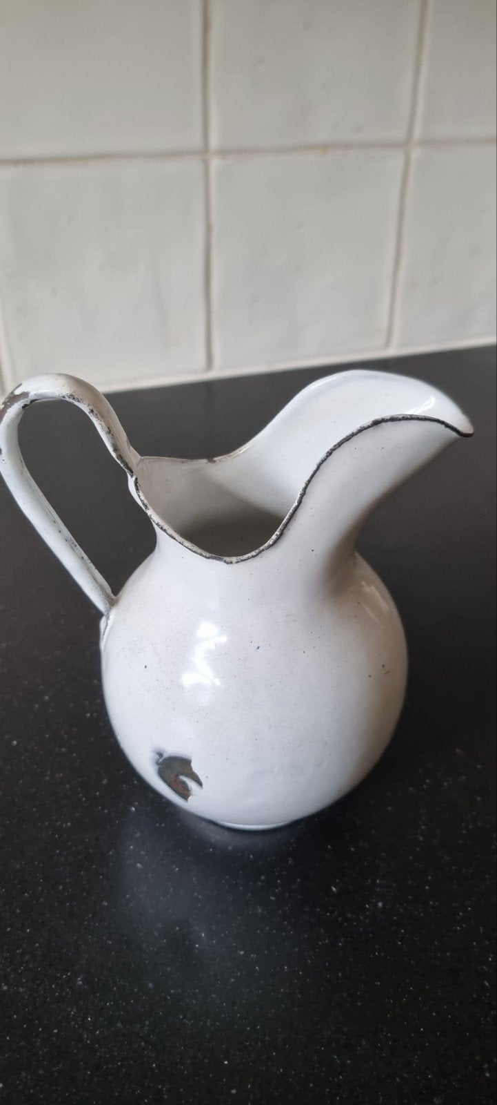Laaks Brocante, emaille vaasje/melkkannetje, Ophalen