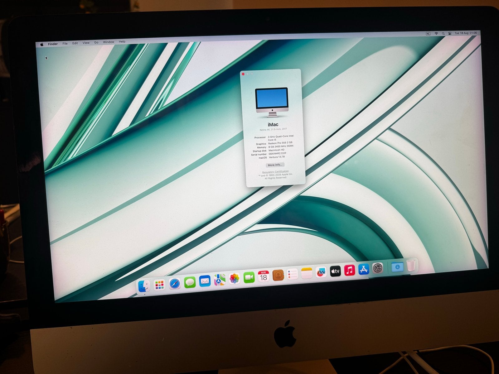 iMac 21,5 inch Retina 4K 2017 - 3GHz Core i5, Computers en Software, Apple Desktops, Ophalen, Gebruikt, 8 GB, IMac