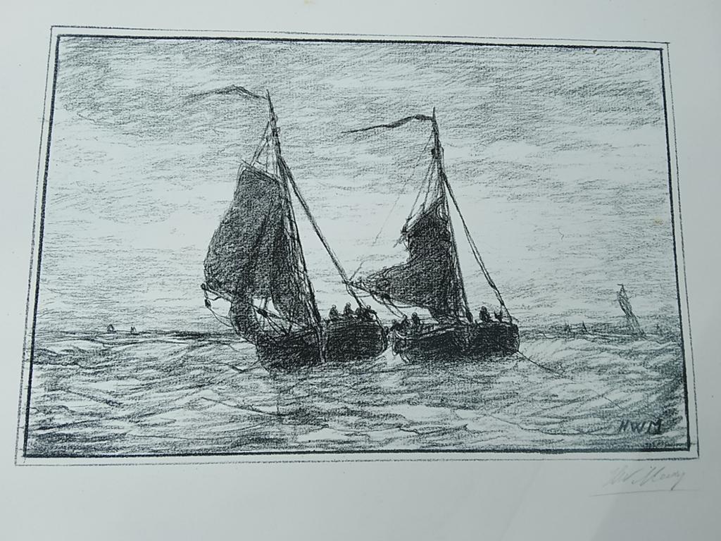 Hendrik Willem Mesdag 1831-1915 grafiek (gesigneerd), Ophalen of Verzenden
