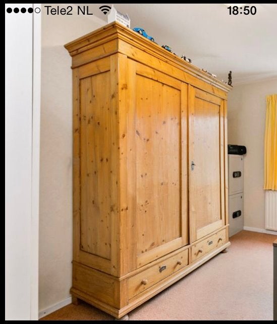 Antieke grenen kast met veel bergruimte 160br, Huis en Inrichting, Kasten | Buffetkasten, Ophalen, Gebruikt, Met deur(en), 200 cm of meer