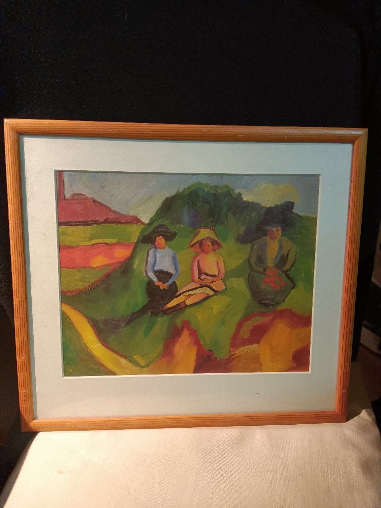 Kunstkopie van 'Drei Frauen im Grunen', Antiek en Kunst, Kunst | Schilderijen | Klassiek, Ophalen of Verzenden, Expressionistisch