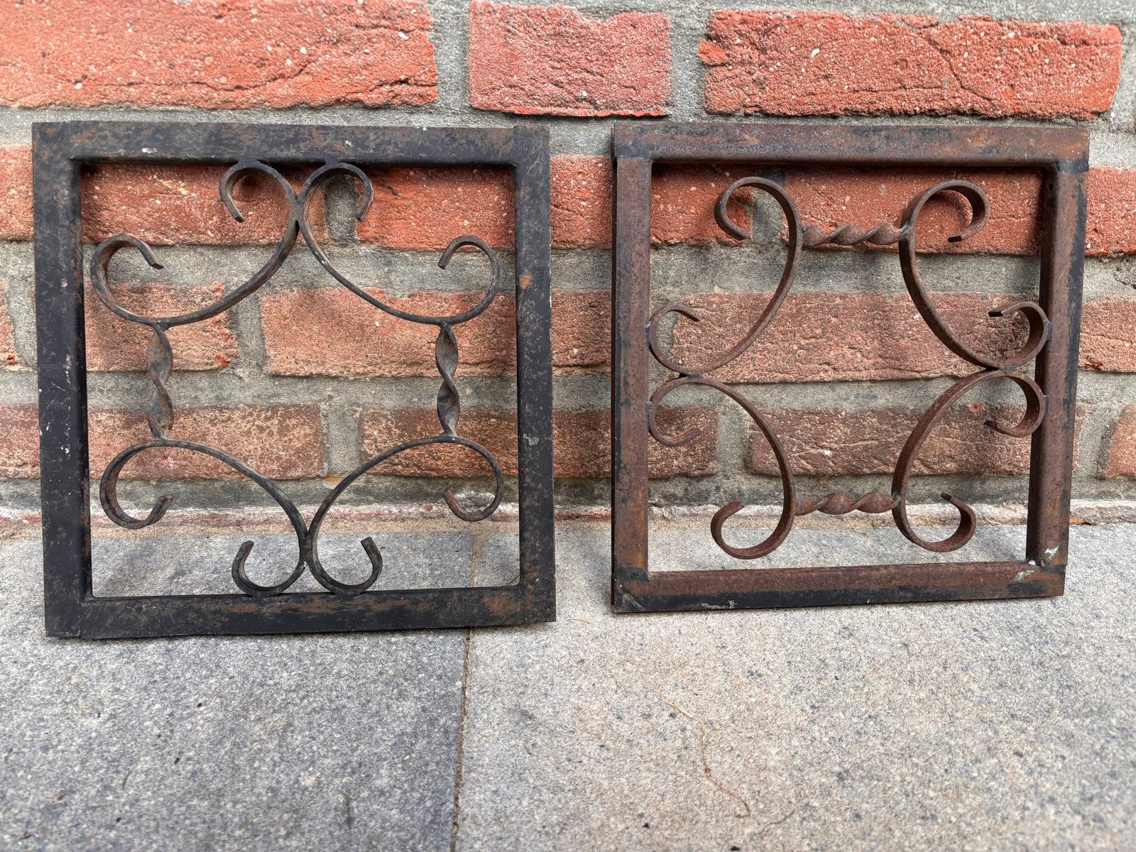 Landelijke decoratieve smeedijzeren ornamenten (2 stuks), Ophalen of Verzenden