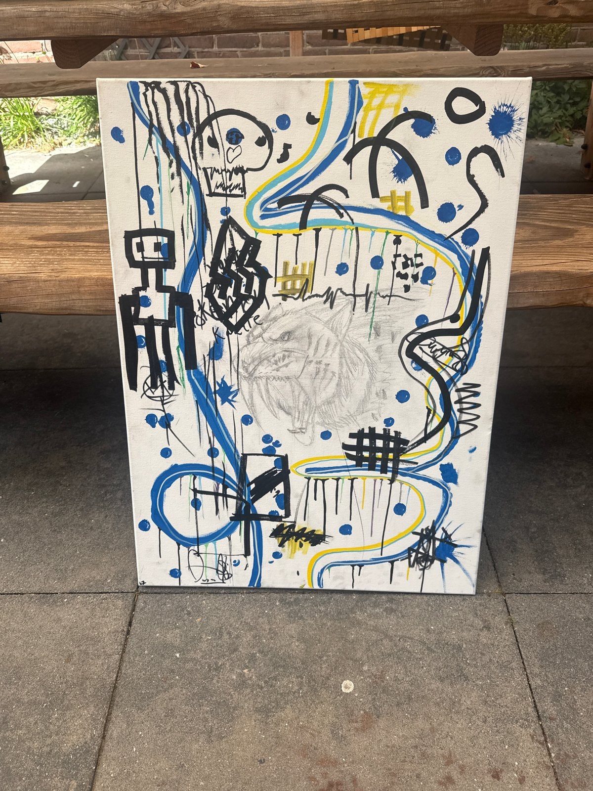 Abstract schilderij 55x75 cm - Owyn Swinkels, Ophalen of Verzenden