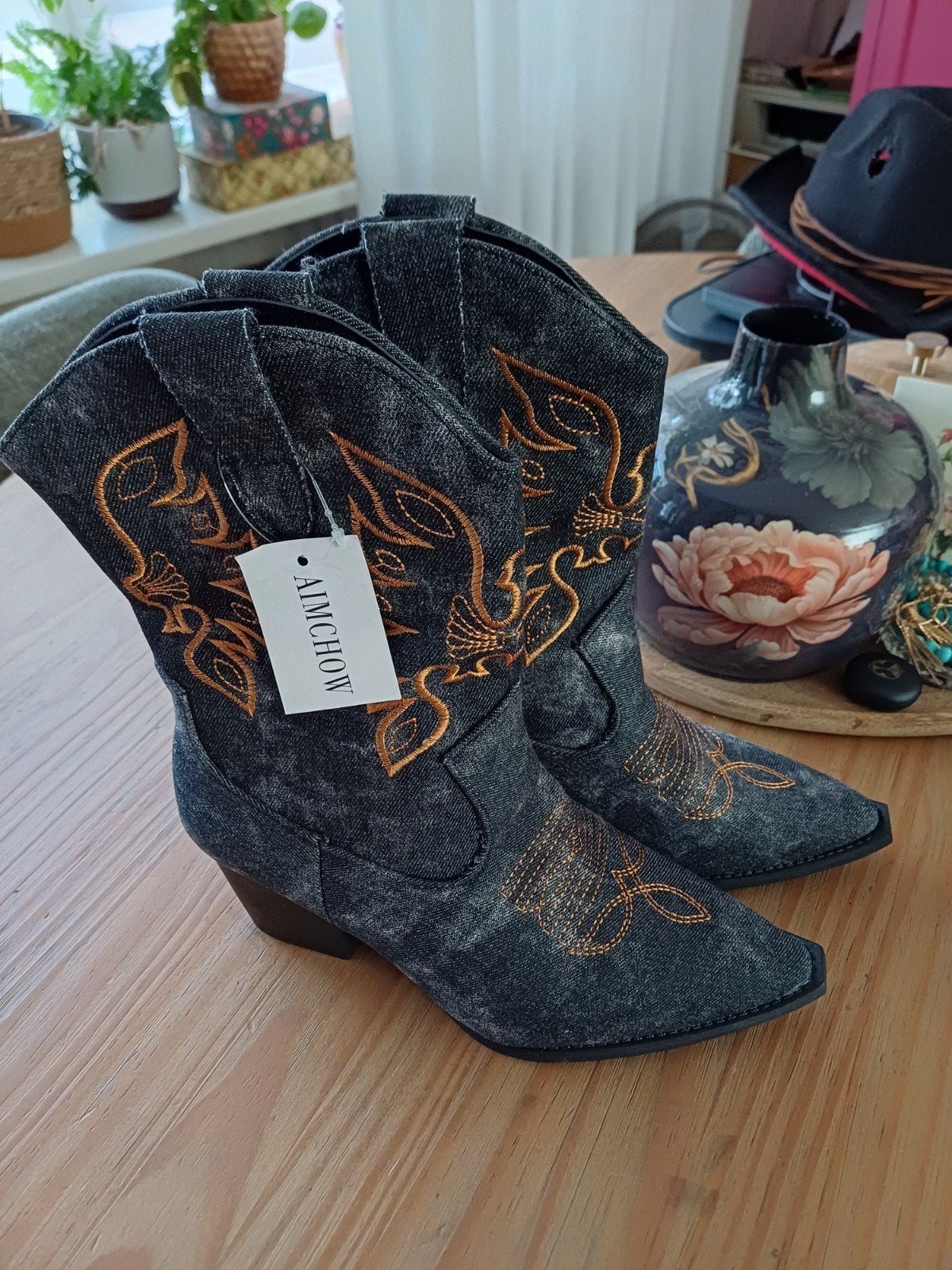 cowboy laarsjes, Kleding | Dames, Schoenen, Ophalen of Verzenden, Zo goed als nieuw, Zwart