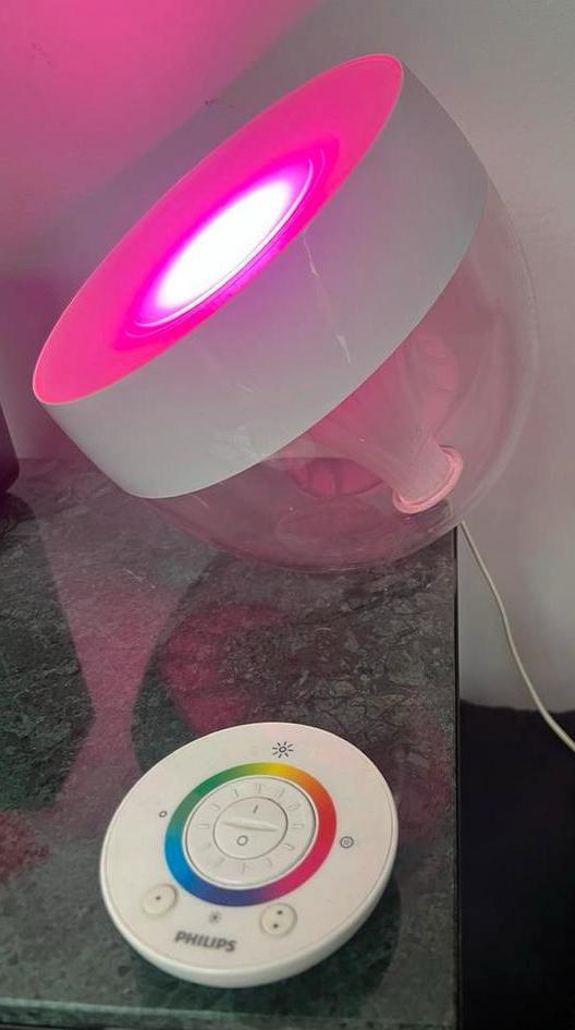 PHILIPS HUE IRIS LIVING COLORS TAFELLAMP TAFEL LAMP + AB, Ophalen of Verzenden, Zo goed als nieuw, Strak modern, Minder dan 50 cm