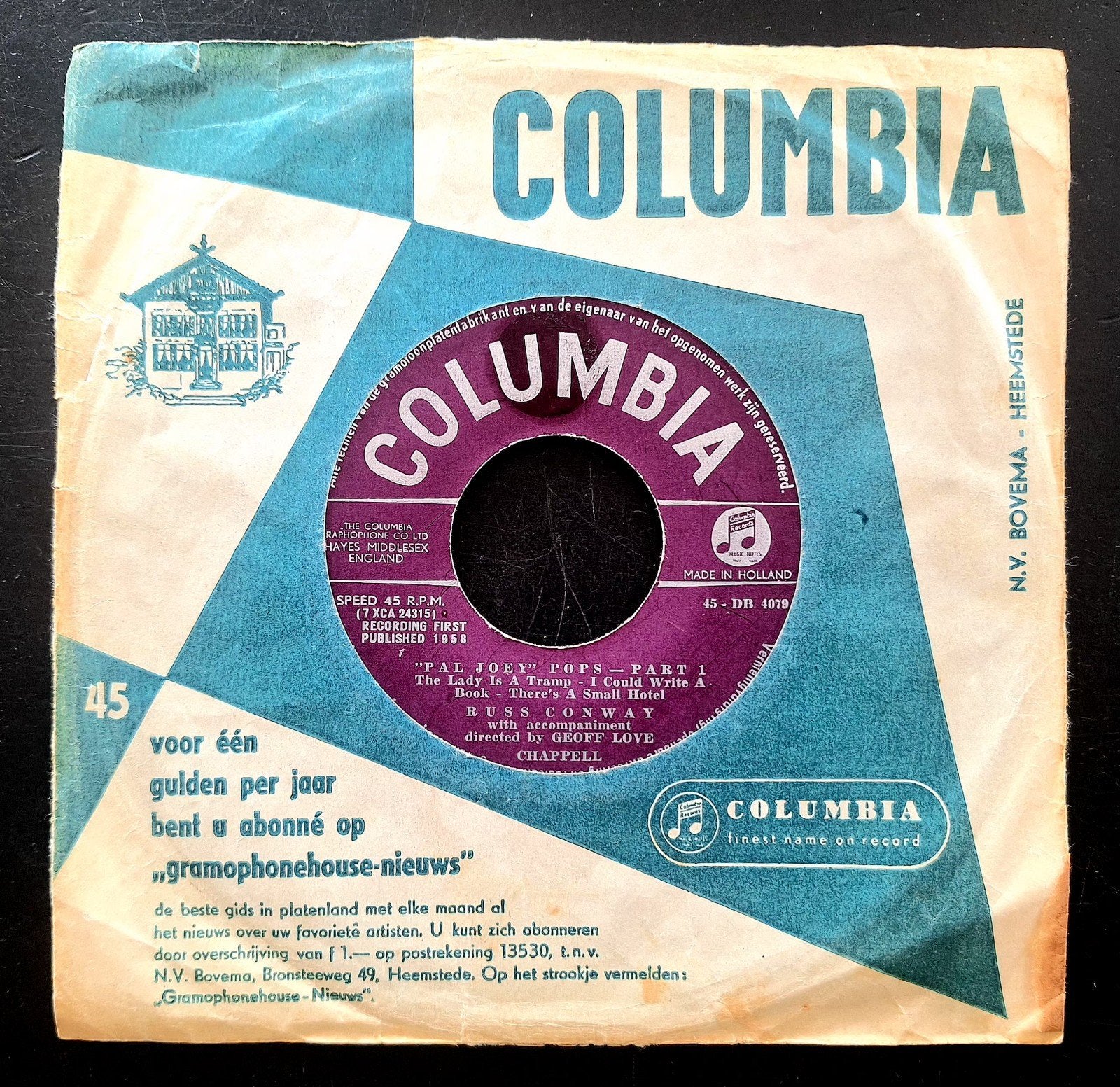 7"/SINGLE  RUSS CONWAY - Pal Joey Pops / part 1, Ophalen of Verzenden, Gebruikt, Pop