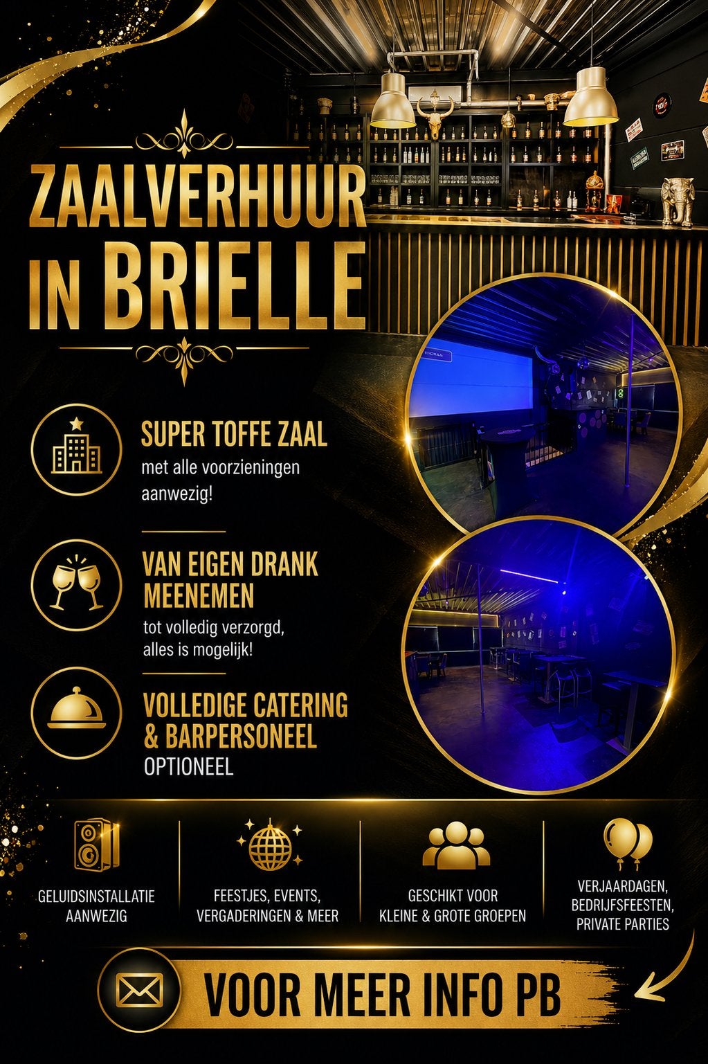 Zaal te huur in brielle, Met catering, Bruiloft- of Feestlocatie