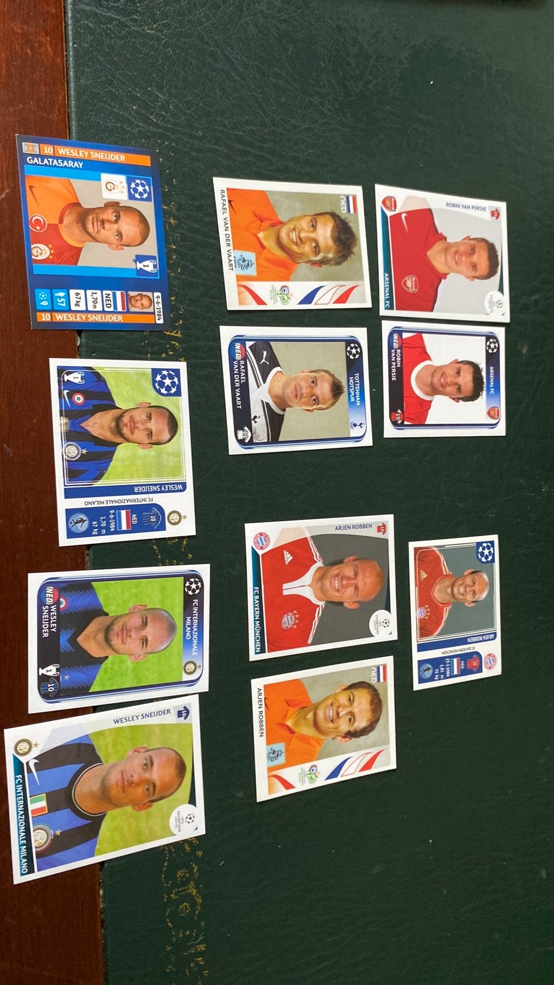 Panini robben sneijder van der vaart en van persie, Ophalen of Verzenden, Zo goed als nieuw, Buitenlandse clubs, Poster, Plaatje of Sticker