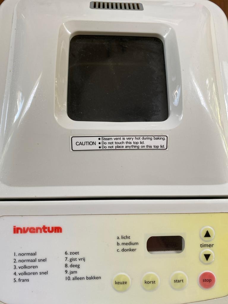 Inventum Broodbakmachine BM05 met Receptenboek, Gebruikt, 800 tot 1200 gram deeg, Kijkvenster, Ophalen