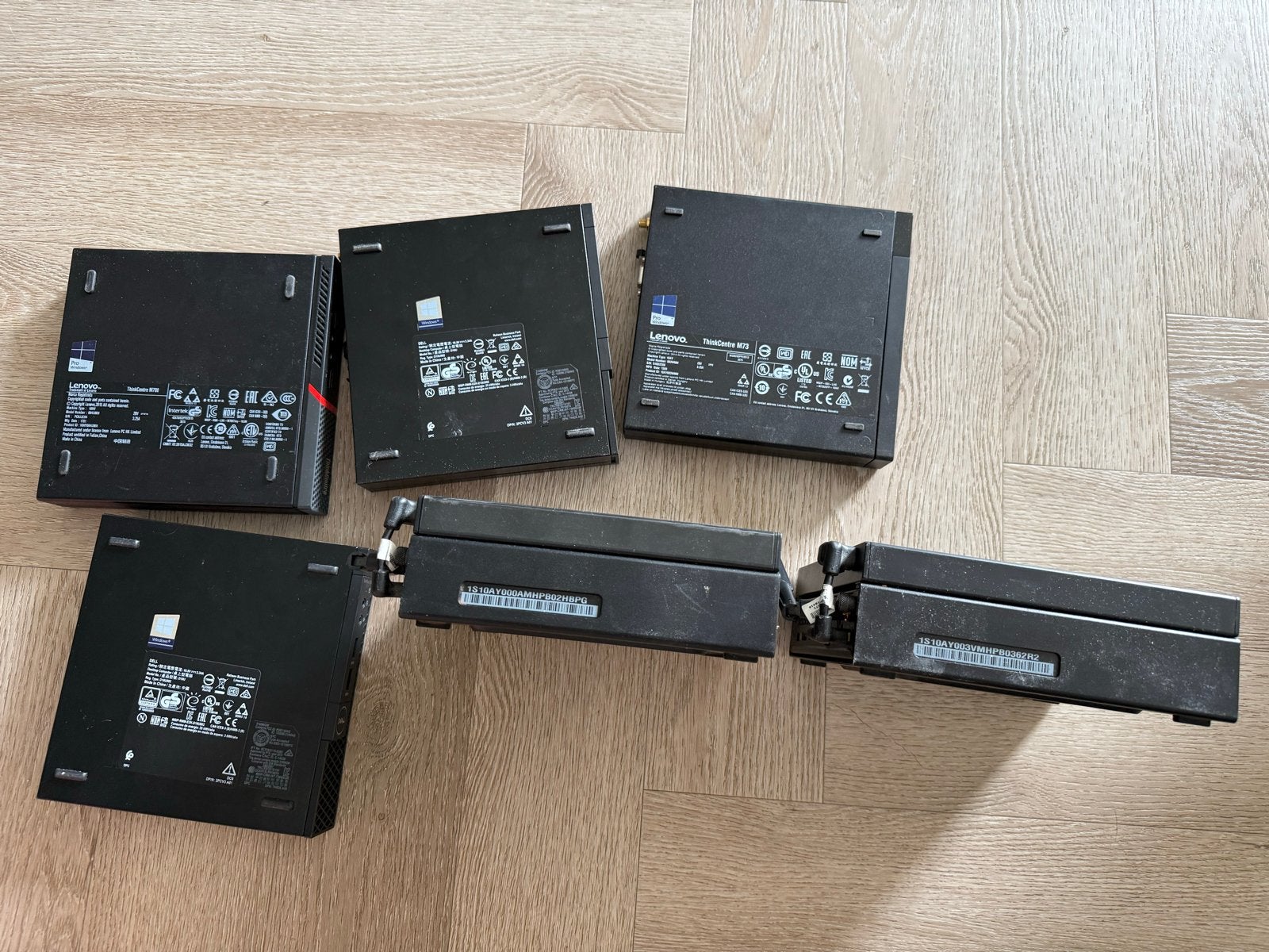 Partij 6 Mini PC's: Lenovo ThinkCentre, Dell OptiPlex, Computers en Software, Desktop Pc's, Gebruikt, 2 tot 3 Ghz, SSD, 8 GB, Ophalen