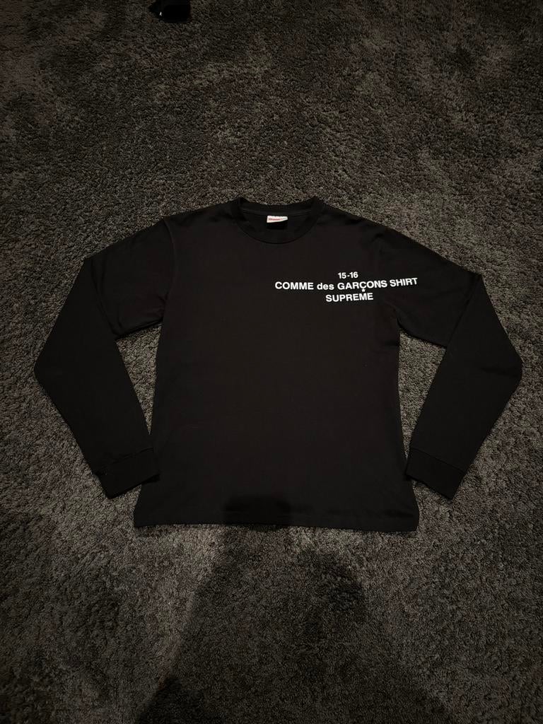 Supreme Comme des Garçons longsleeve, Verzenden, Zo goed als nieuw, Maat 48/50 (M), Zwart
