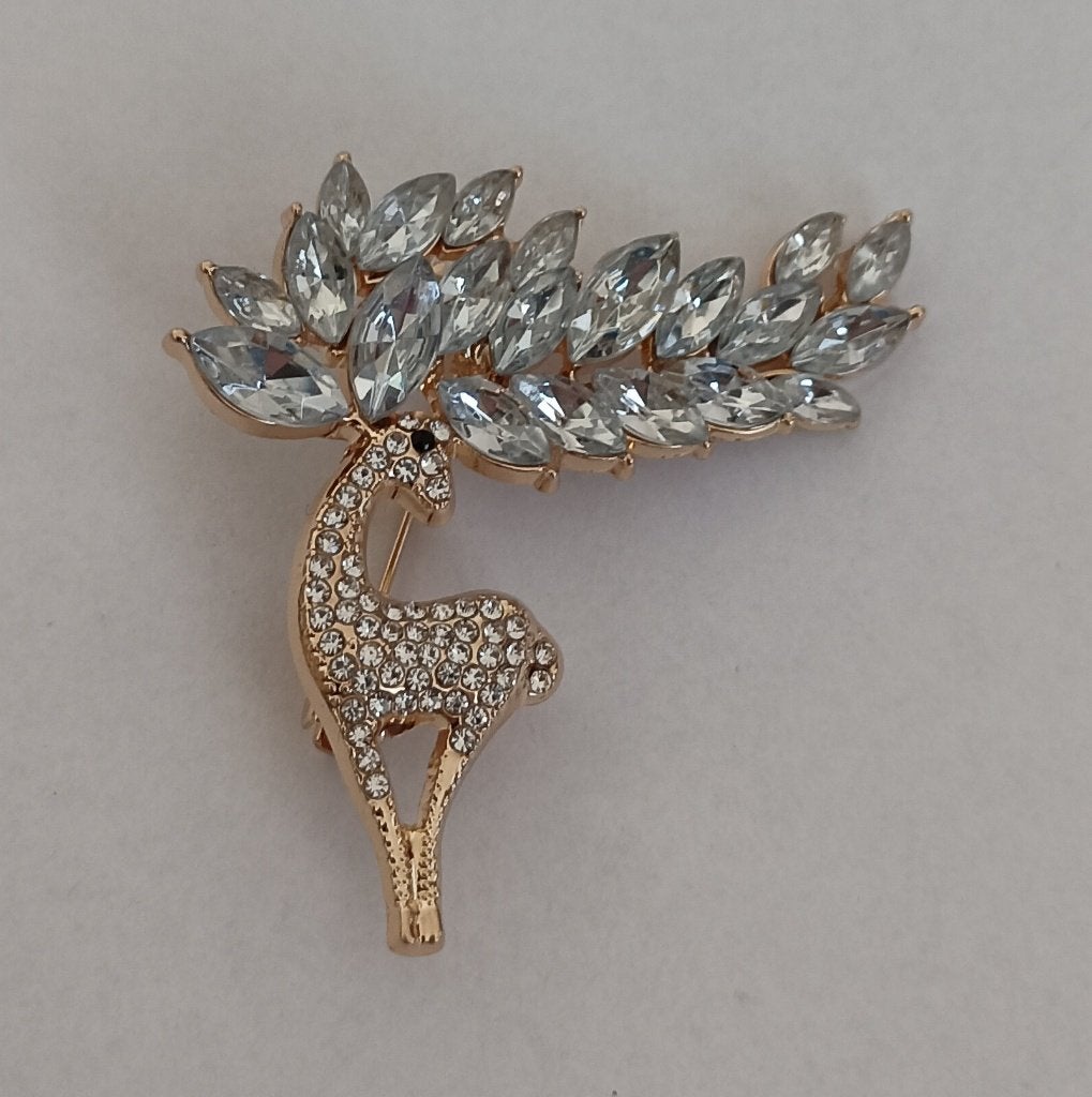Hert broche, Overige materialen, 4 tot 7 cm, Overige kleuren, Nieuw