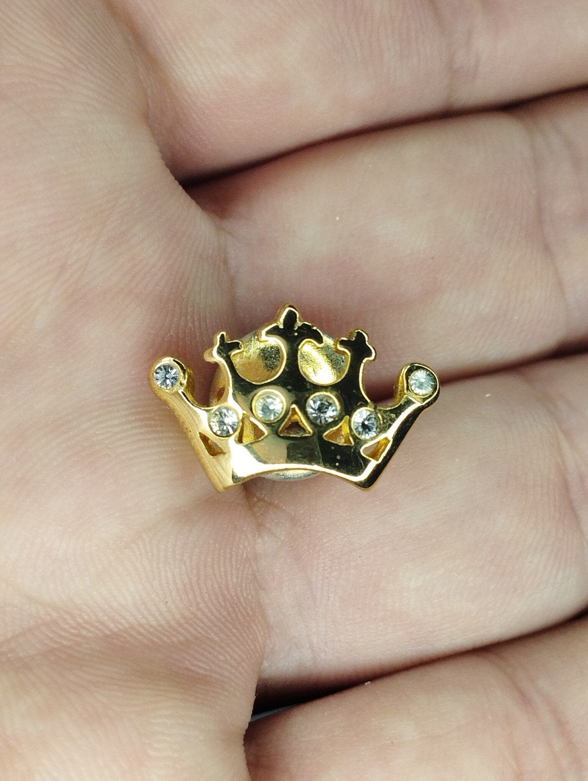 Miniatuur speldkroonbroche, Ophalen of Verzenden, Zo goed als nieuw, Zilver, Overige materialen