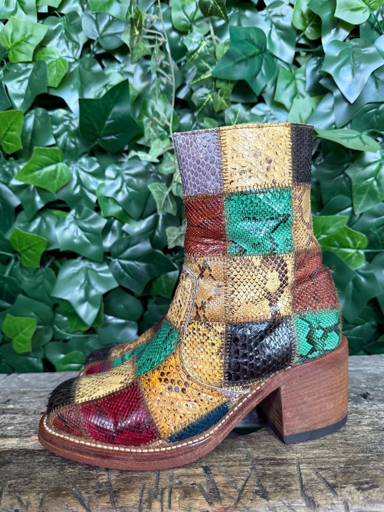 prachtige vintage retro blokhak laarsjes sendra maat 38