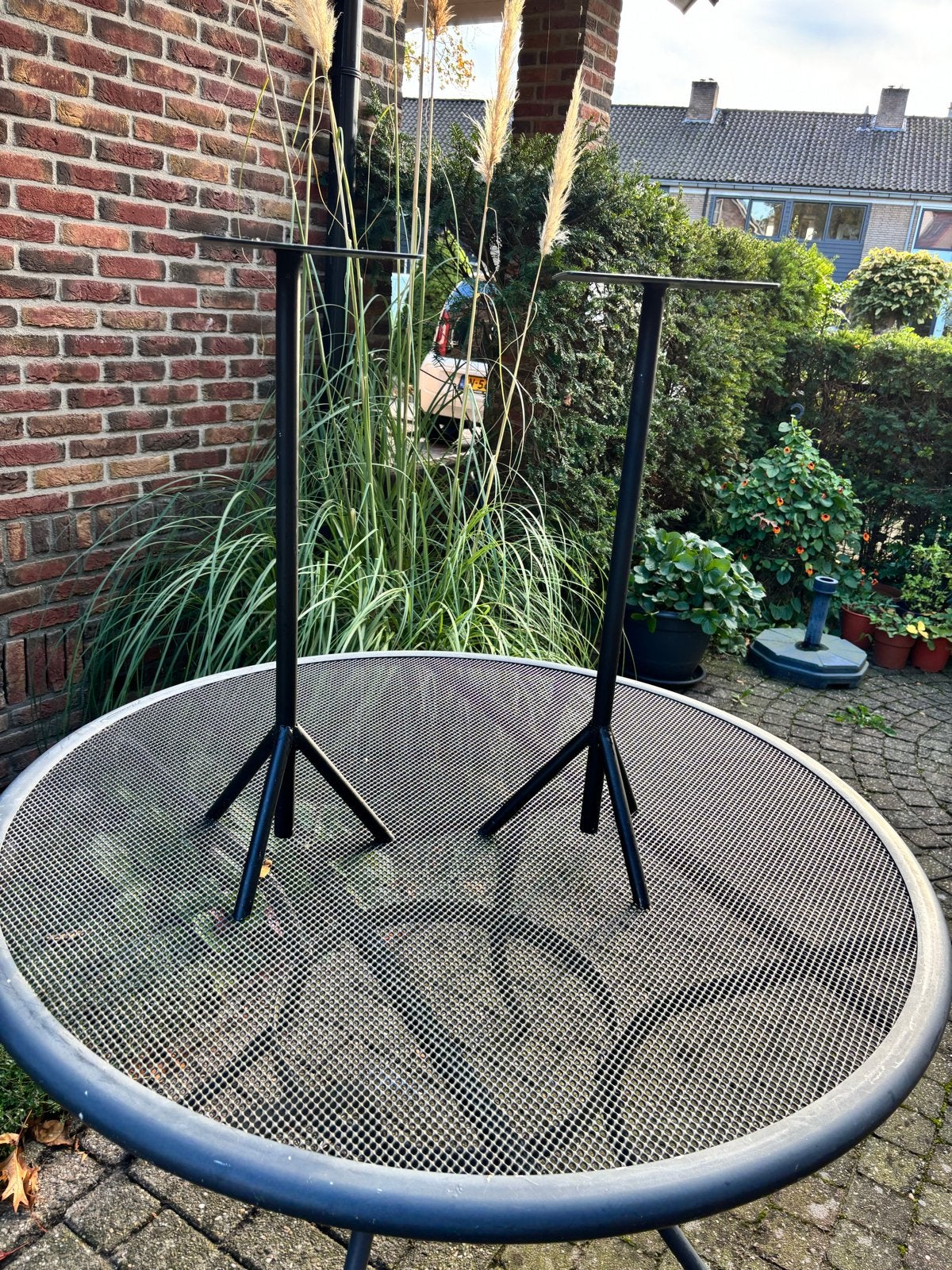 Stalen speaker stands - 62 cm hoog, Inclusief standaarden, Ophalen, Gebruikt, Overige typen