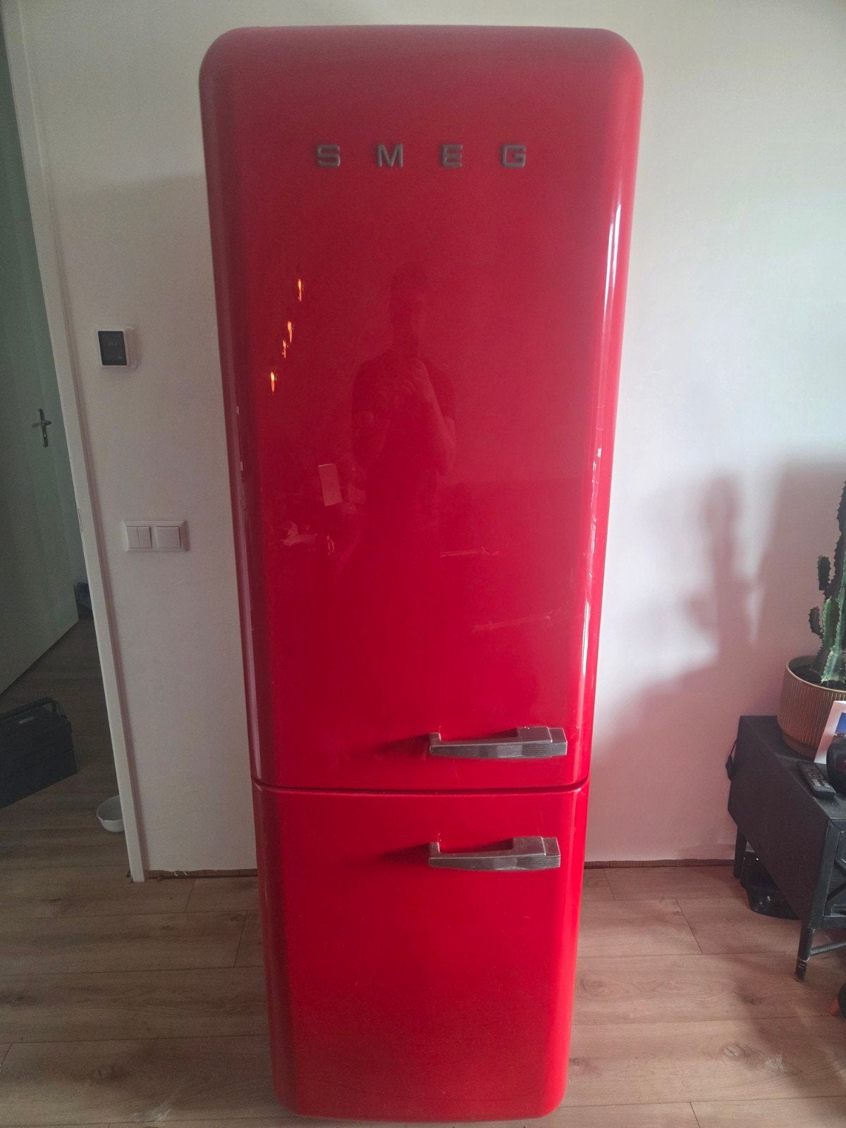 Smeg Koelkast met Vriezer - Rood Retro Design, Gebruikt, 200 liter of meer, 60 cm of meer, Met aparte vriezer
