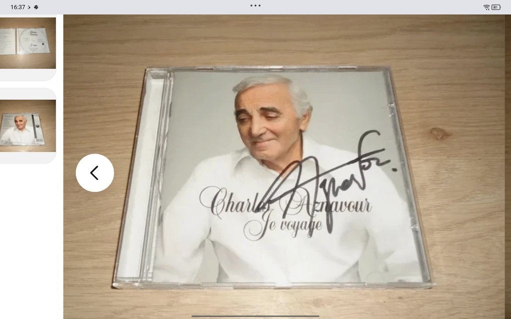 Charles Aznavour CD dédicacé / signeert - rare !, Ophalen of Verzenden, Zo goed als nieuw