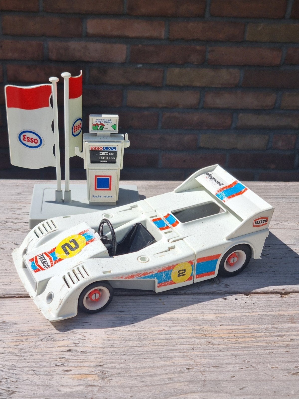 Playmobil Vintage Raceauto met Coureur en Tankstation, Ophalen of Verzenden, Gebruikt