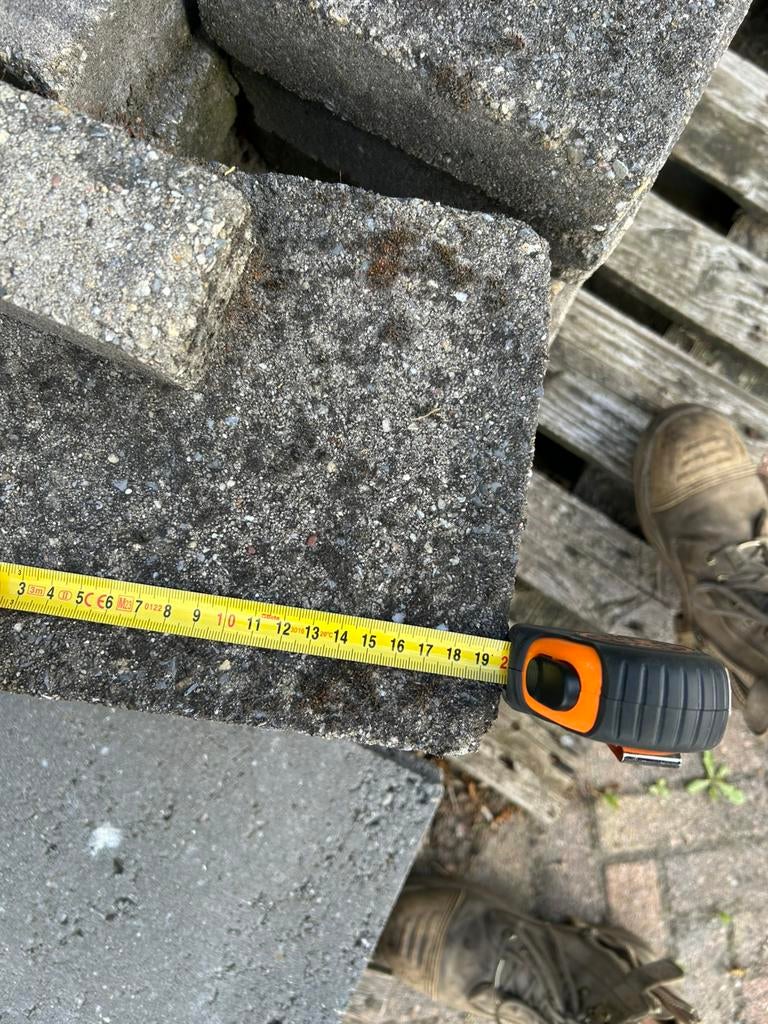 Blauwe trommelstenen 20x20, Tuin en Terras, Tegels en Klinkers, Ophalen, Klinkers, Zo goed als nieuw, Minder dan 5 m²