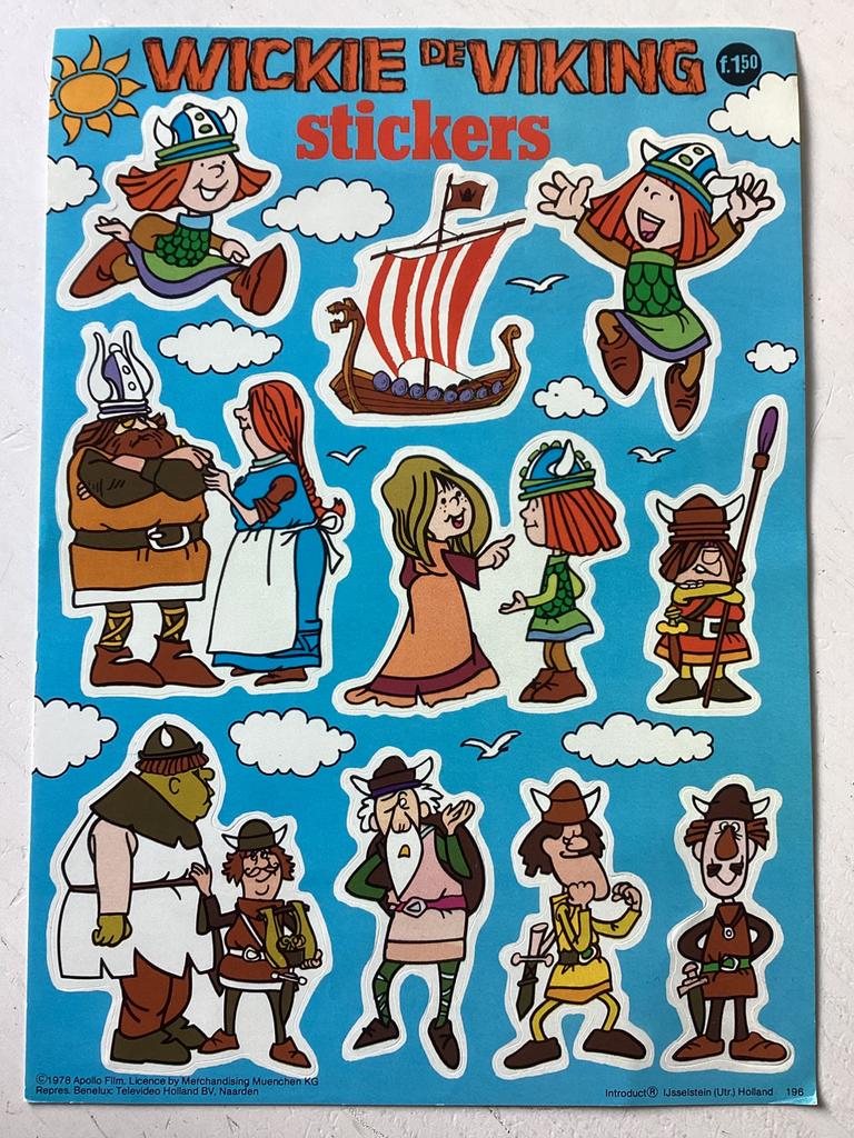 Stickervel Wickie de Viking, Verzamelen, Stickers, Zo goed als nieuw, Strip of Tekenfilm, Verzenden