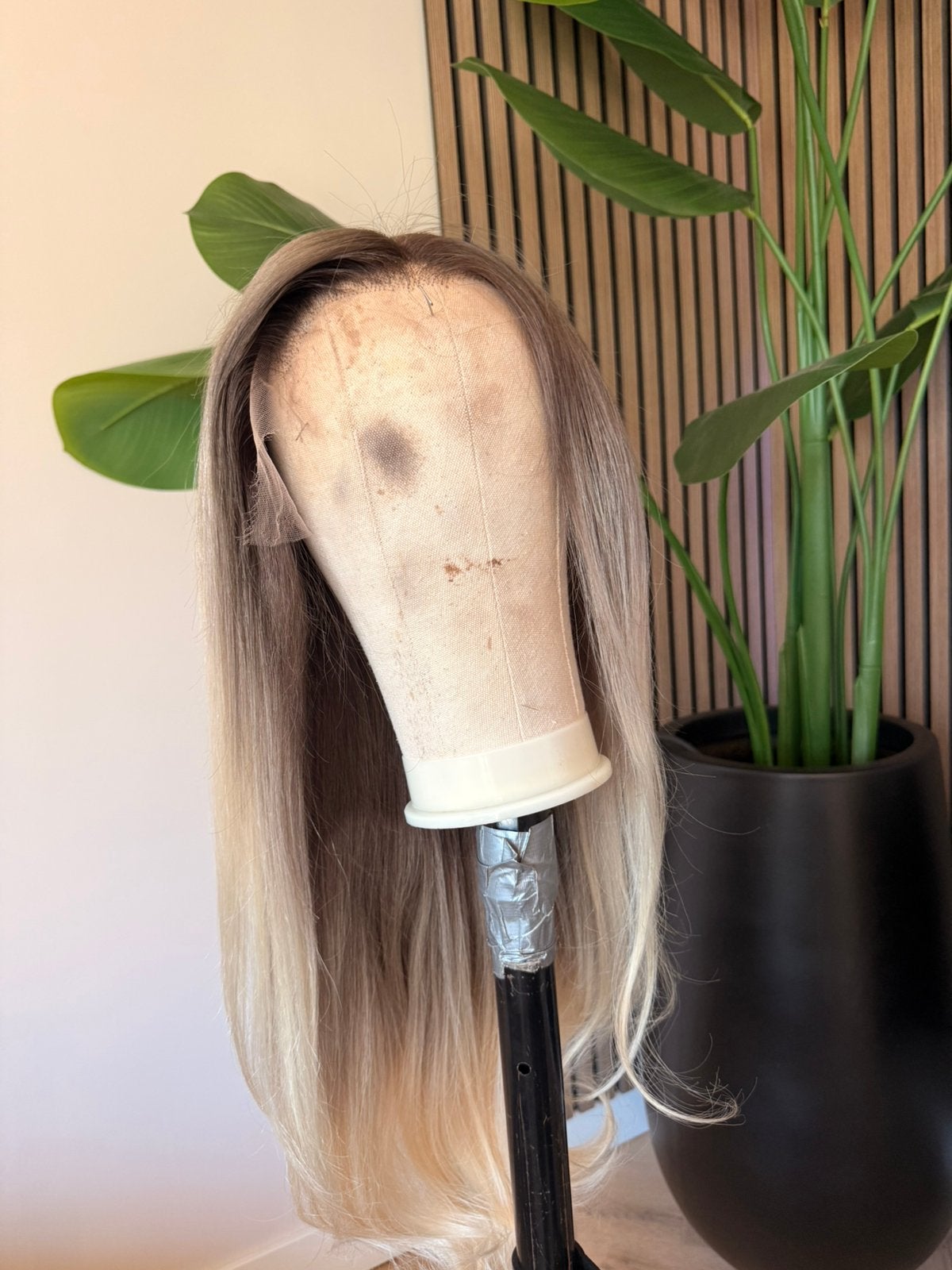 Human Hair Lace Wig 24 inch – Pruik - Haarstuk, Ophalen of Verzenden, Zo goed als nieuw