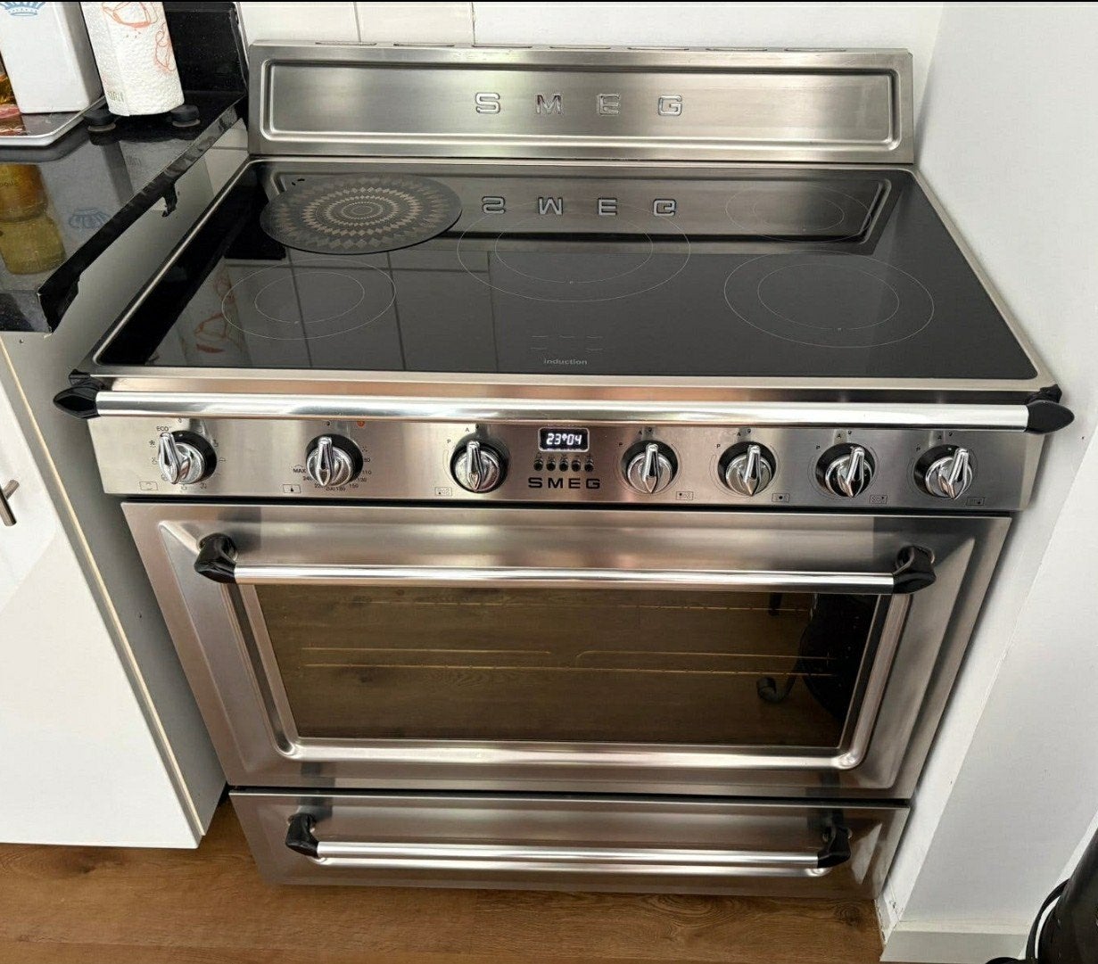 Inductie fornuis 90cm Smeg, Witgoed en Apparatuur, Fornuizen, Ophalen, 60 cm of meer, Zo goed als nieuw, Gas