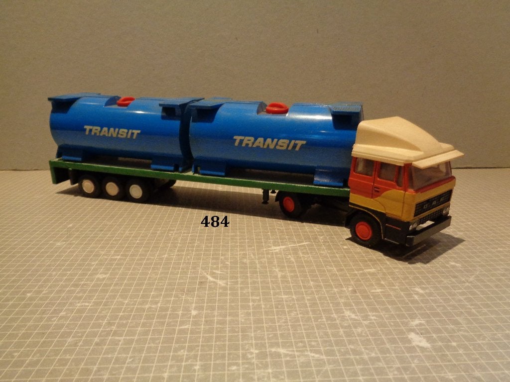 lion daf 2800 met tankcontainers code3, Ophalen of Verzenden, Zo goed als nieuw, Bus of Vrachtwagen, Lion Toys