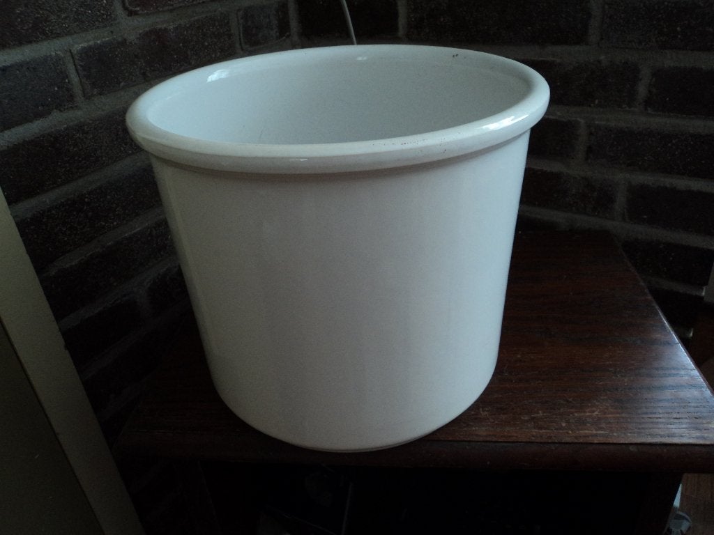 mooie grote witte stenen bloempot, Steen, Rond, Binnen, Ophalen of Verzenden