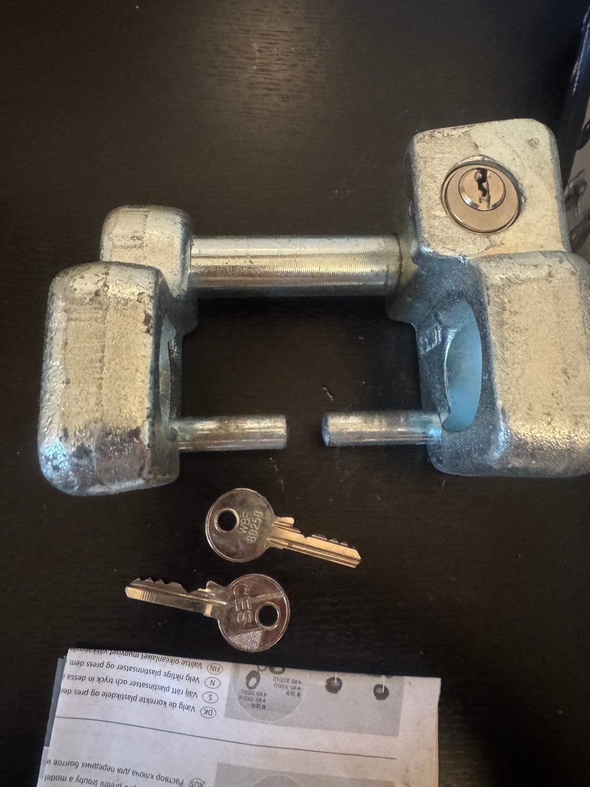 Aanhanger-/Caravan Antidiefstalslot, Doe-het-zelf en Verbouw, Hang- en Sluitwerk, Ophalen, Zo goed als nieuw, Slot