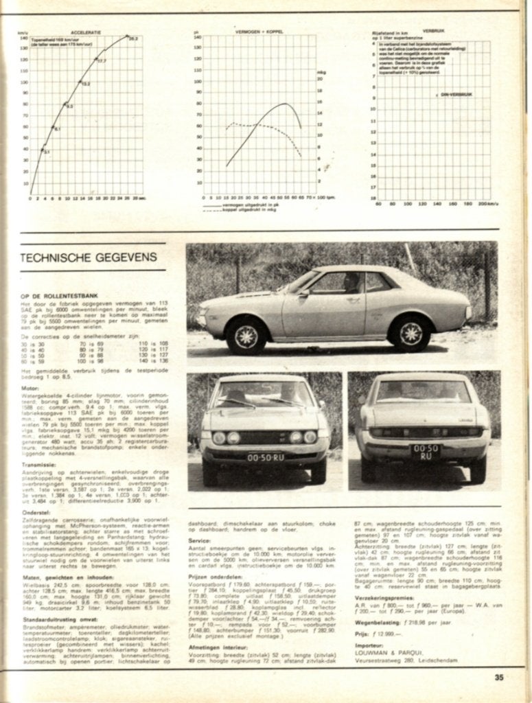 Autovisie test Toyota Celica 1600 ST Mei 1971, Ophalen of Verzenden, Gelezen, Toyota