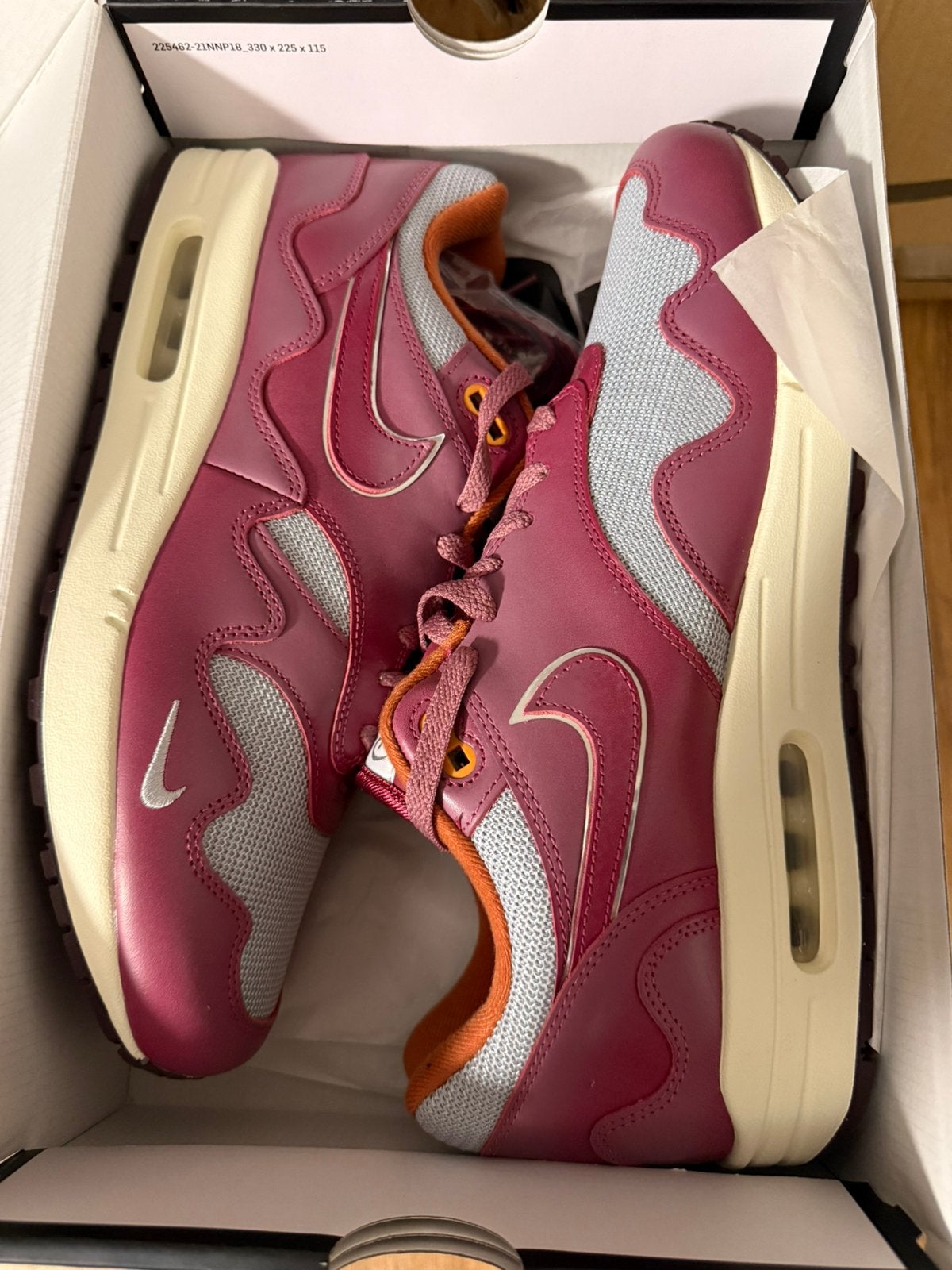 Nike Air Max 1 Patta Waves Rush Maroon maat 45.5, Ophalen of Verzenden, Nieuw, Overige kleuren