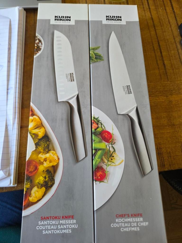Kuhn Rikon Chefmes en Santokumes - Nieuw in doos, Overige typen, Ophalen of Verzenden, Metaal, Overige merken