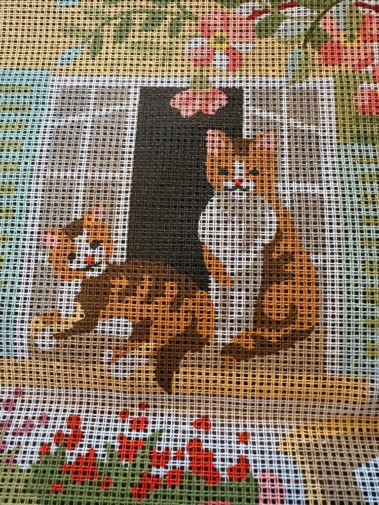 Voorbedrukt borduurstramien katten / poezen in raam, Ophalen of Verzenden, Zo goed als nieuw, Handborduren, Overige typen