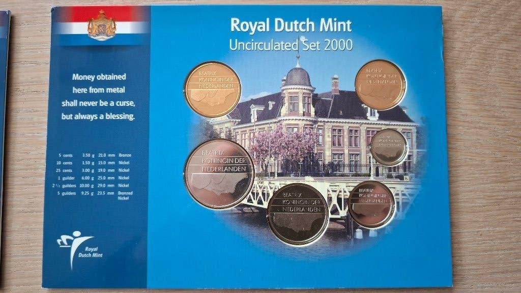 Muntenset  2000 en 2001 FDC, Postzegels en Munten, Ophalen, Koningin Beatrix, Overige waardes, Setje